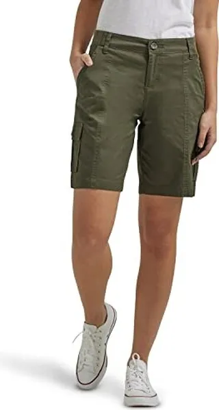 Lee Women's Flex-to-Go Mid-Rise Relaxed Fit Cargo Bermuda Short