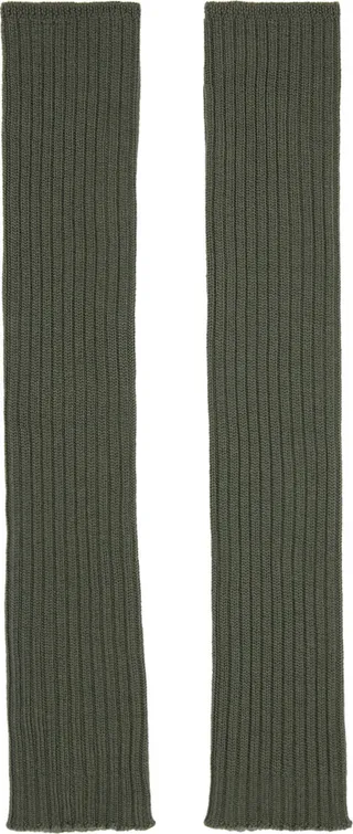 Rick Owens Green Cashmere Arm Warmers