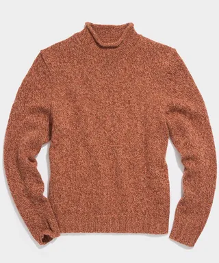 Roll Neck Sweater in Warm Cognac