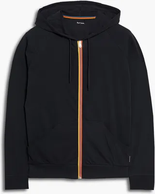 Striped cotton-jersey hoodie