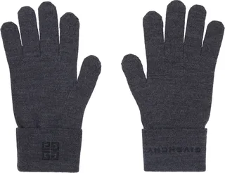 Givenchy Gray Logo Gloves
