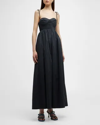 Landry Smocked-Corset Midi Dress