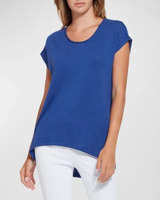 Classic Scoop-Neck Linen Jersey Tee