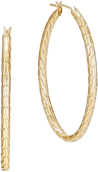 Classic Chain Large 18K Gold Hoop Earrings