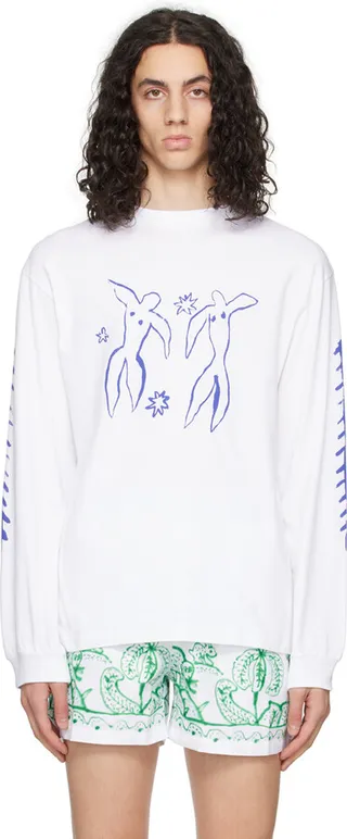 Carne Bollente White Printed Long Sleeve T-Shirt