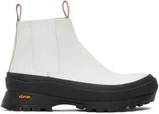 Jil Sander White Leather Chelsea Boots