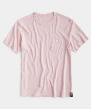 Made in L.A. Homespun Slub Pocket T-Shirt in Shell Pink