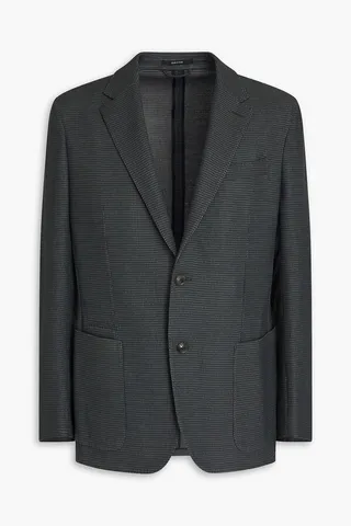 Wool and silk-blend jacquard blazer
