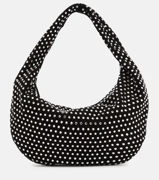 Olivia Medium embellished suede shoulder bag