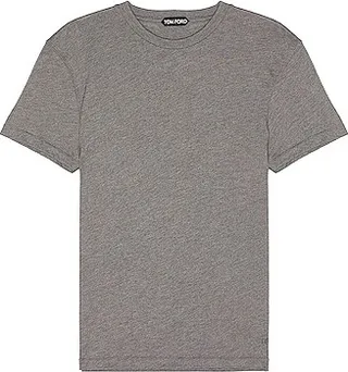 TOM FORD Cotton Blend Ss Crew Neck in Grey