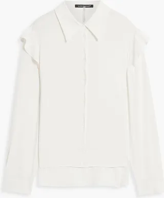Ruffled crepe shirt