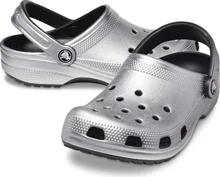 Crocs Classic Clog - Glitter (Silver Metallic) Clog Shoes