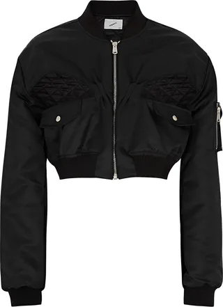 Coperni Cut-out Cropped Shell Bomber Jacket
