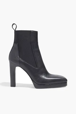 Pebbled-leather ankle boots