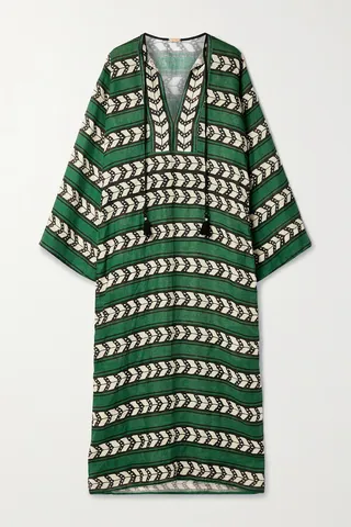 Johanna Ortiz - Origen Legenario Belted Printed Linen Tunic - Green