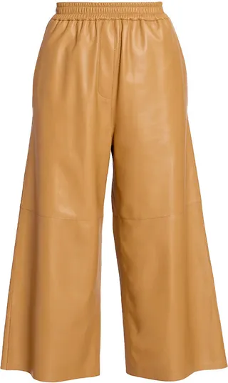 Cropped Leather Trousers