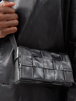 Cassette Intrecciato-leather Cross-body Bag