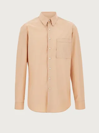 Ferragamo Men Button down shirt Beige