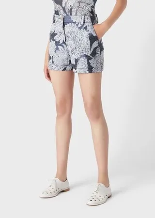 Denim Collection floral jacquard shorts
