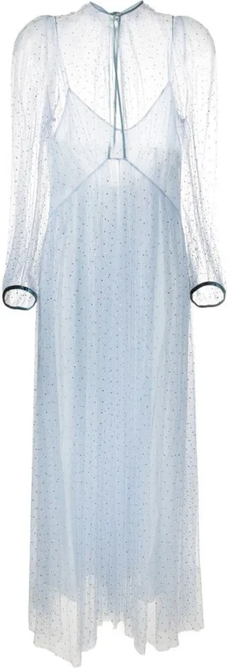 Sheer Studded Maxi Dress