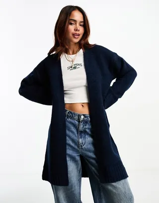 ASOS DESIGN edge to edge midi cardigan in navy