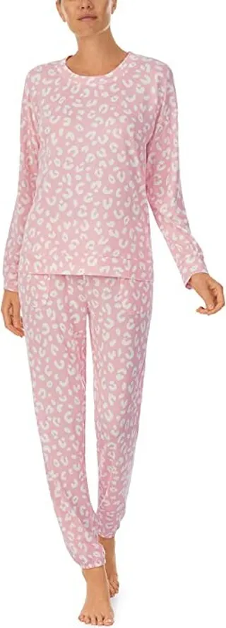 Kate Spade New York Long Sleeve Joggers PJ Set (Bold Leopard) Women's Pajama Sets