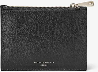Womens Black Essential A Small Pebbled-leather Pouch