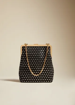 The Lilith Evening Bag in Black with Crystals