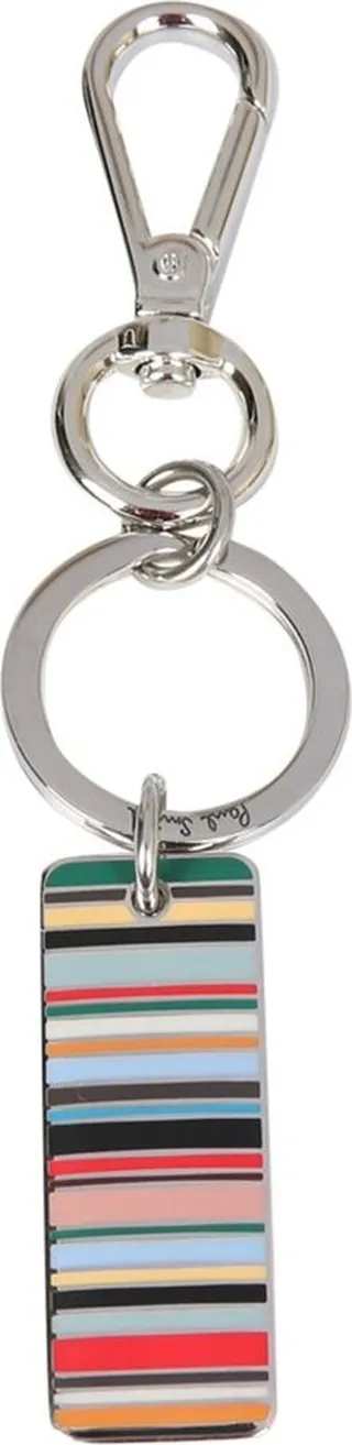 Paul Smith Logo Engraved Striped Keyring