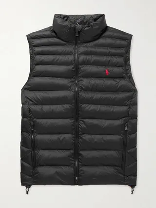 Logo-Embroidered Quilted Padded Recycled Nylon Gilet