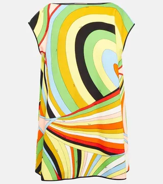 Iride-print cotton-blend minidress