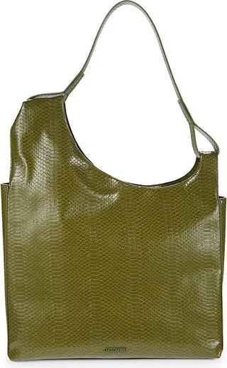 Mia Ho Snakeskin Embossed Shoulder Bag