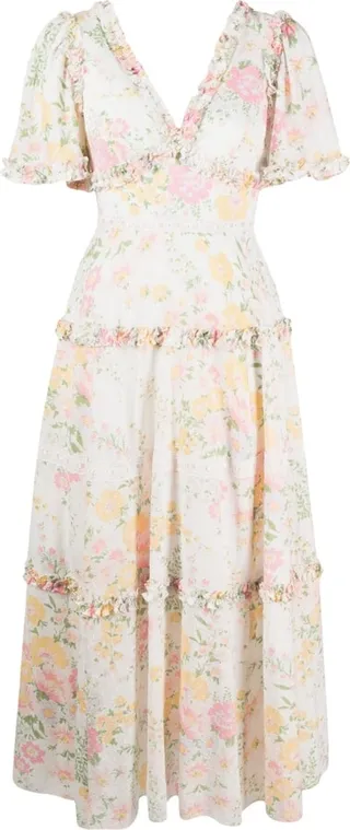 Sunrise Bloom tiered gown