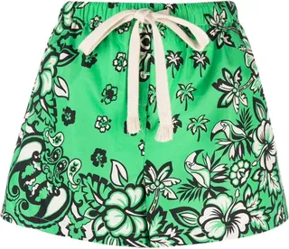 Floral-Print Drawstring Shorts