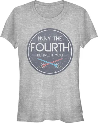 Junior's Star Wars May the Fourth Lightsabers T-Shirt - Athletic Heather - Small