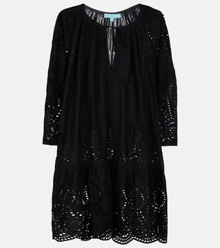 Ashley laser-cut cotton kaftan
