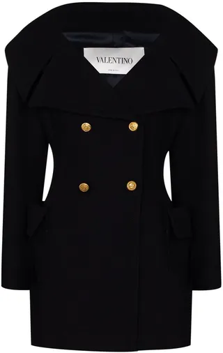 double-breasted V-neck short coat