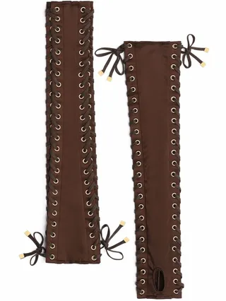 Long Lace-Up Fingerless Gloves