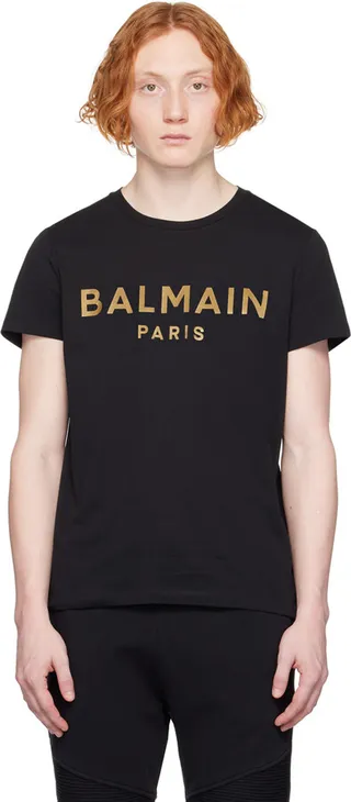 Balmain Black Printed T-Shirt