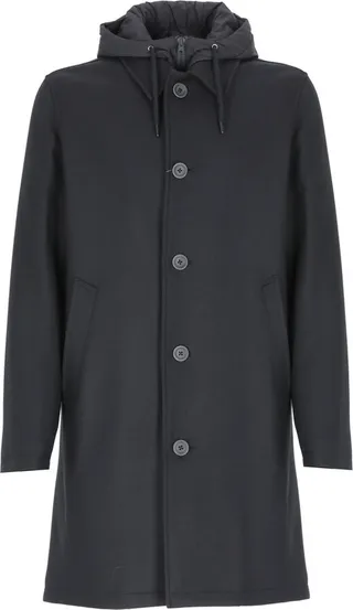Herno Single-Breasted Hooded Coat