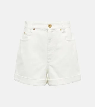 High-rise denim shorts