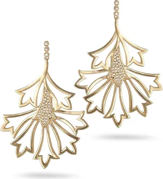 20K Sagrada Labyrinth Medium Diamond Earrings