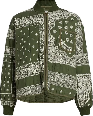 Bandana Quilted Bomber Jacket