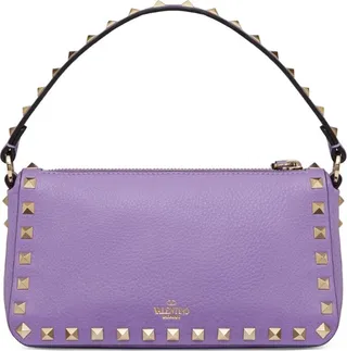 Valentino Garavani Leather Rockstud Alcove Shoulder Bag