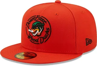 Men's New Era Orange Down East Wood Ducks Authentic Collection 59FIFTY Fitted Hat