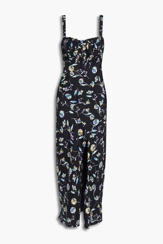 Nina floral-print satin maxi dress