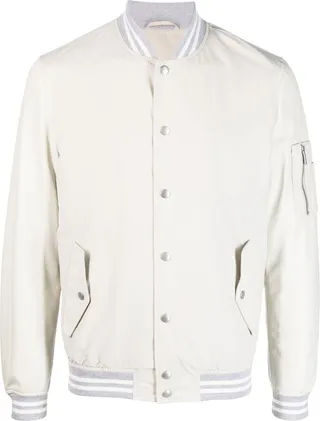 Stripe-Detailing Bomber Jacket
