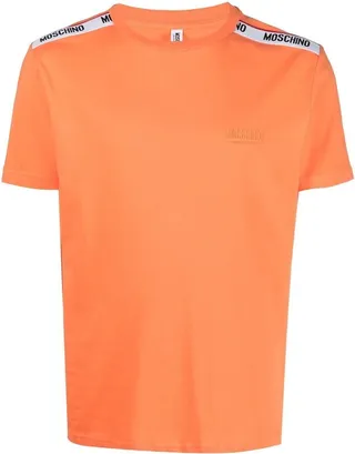 logo-tape cotton T-shirt