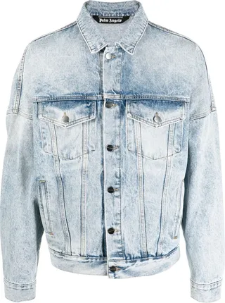 Logo-Print Denim Trucker Jacket