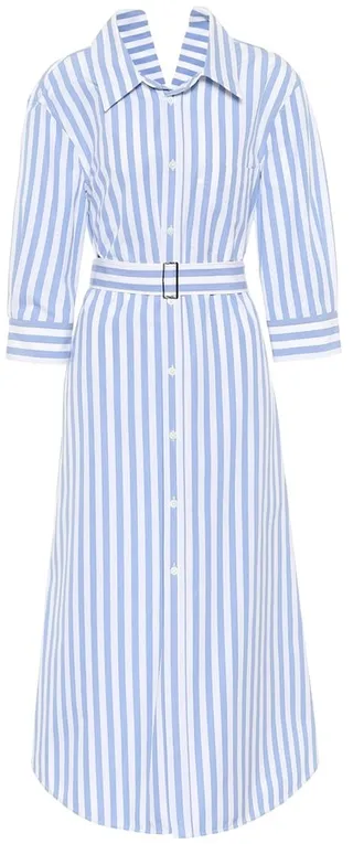 Striped cotton poplin shirt dress